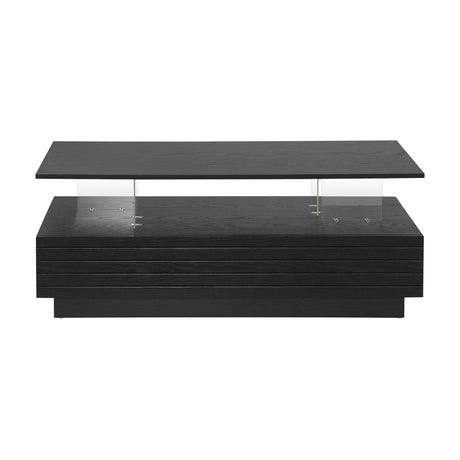 Modern Rectangular MDF Coffee Table With LED Lights - Sleep Galleria