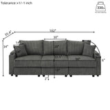 Modern Corduroy L-Shaped Armless 4-Seat Sofa - Omega Lifestyles