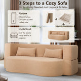 2-in-1 Convertible Full Size Teddy Fabric Sofa Bed - Omega Lifestyles