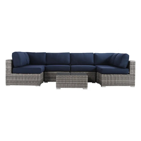 All-Weather Wicker 7-Piece 6-Person Outdoor Sofa Set - Omega Lifestyles