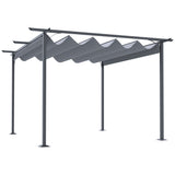 Retractable Steel Frame Outdoor Patio Pergola Canopy