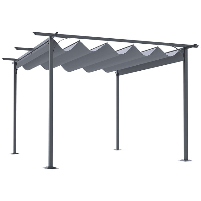 Retractable Steel Frame Outdoor Patio Pergola Canopy