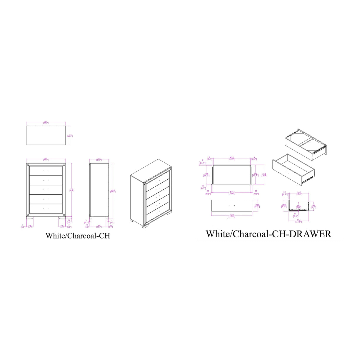King Modern White 5-Piece Bedroom Furniture Set - Omega Lifestyles
