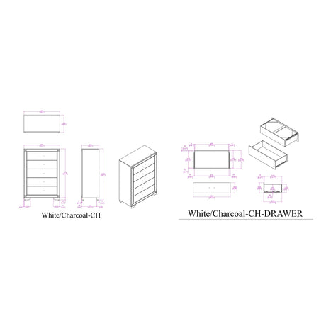 Modern White Queen 5-Piece Bedroom Set With LED Lighting - Omega Lifestyles