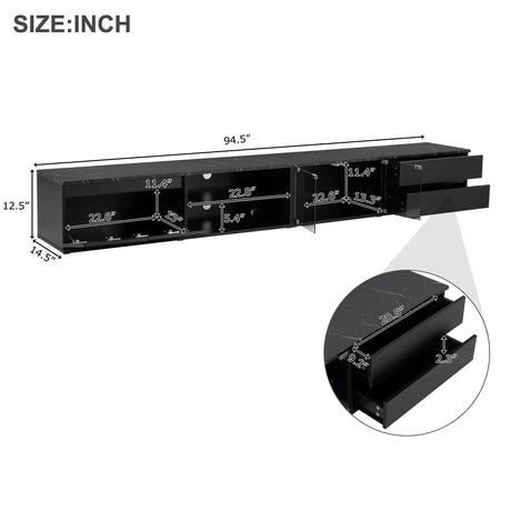 Modern APP Controlled LED Black Marble TV Stand - Sleep Galleria