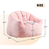 High Density Foam Pink Faux Fur Beanbag Chair - Omega Lifestyles