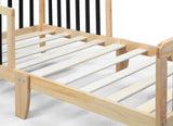 Solid Wood Two-Tone Twain Toddler Bed With Safety Rails - Omega Lifestyles