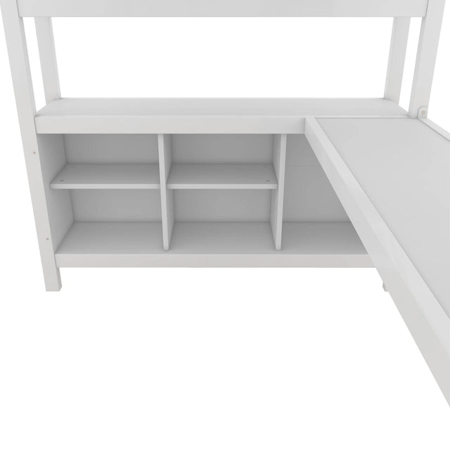 Full Metal Loft Bed With Wardrobe And L-Shaped Desk - Omega Lifestyles