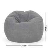 Cozy Rounded Foam Filled Fabric Bean Bag Chair - Omega Lifestyles