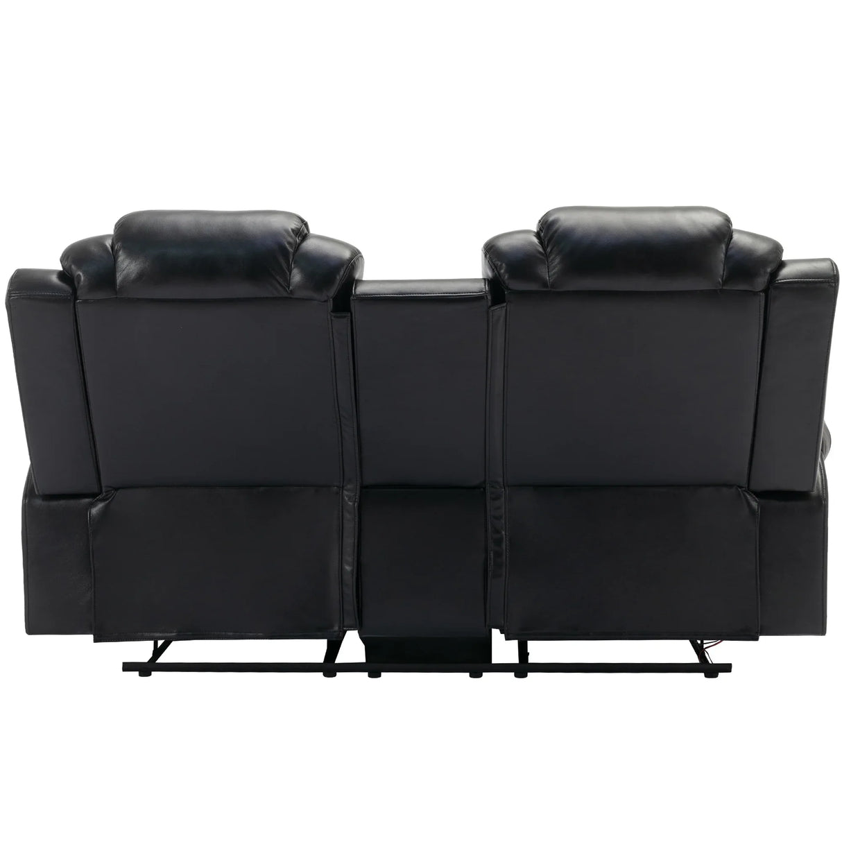 Manual Recliner Chair Faux Leather With Storage Cup Holders LED - Omega Lifestyles