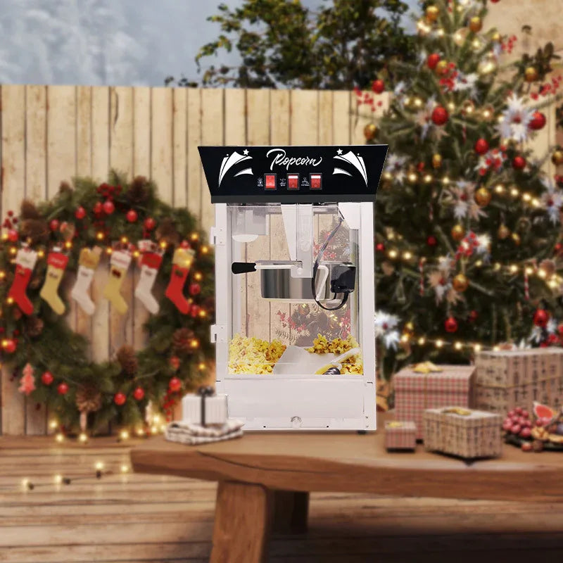 Commercial 12-Ounce Stainless Steel Popcorn Maker With Glass - Omega Lifestyles