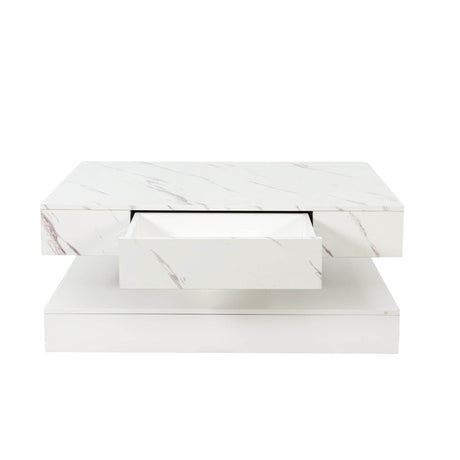 Modern LED Coffee Table With Storage Drawer and Lights - Sleep Galleria