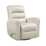 Beige Faux Leather Swivel Glider Recliner Chair