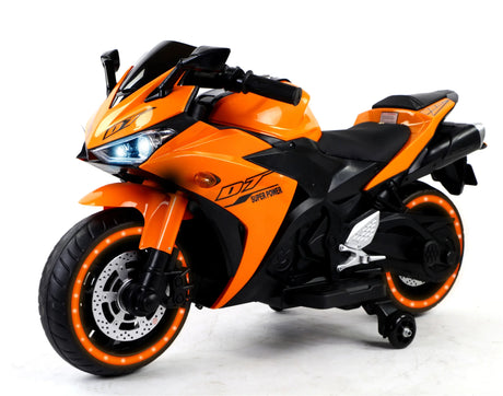 12V Kids Electric Ride-On Motorcycle With Training Wheels - Omega Lifestyles