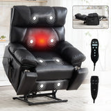 Medium Firm Faux Leather Power Lift Massage Recliner Chair - Omega Lifestyles