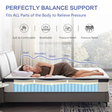 King Medium 12-Inch Gel Memory Foam Pocketed Coil Mattress - Omega Lifestyles