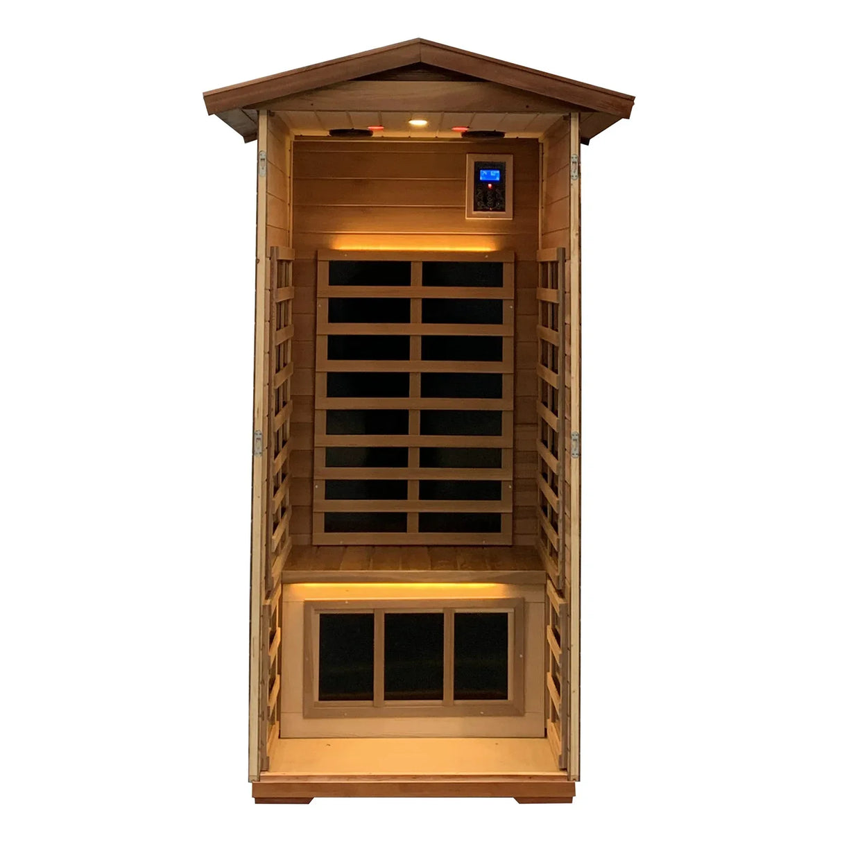 Outdoor Solid Wood Red Cedar 4-Person Infrared Sauna - Omega Lifestyles
