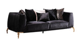 Modern Velvet Upholstered Wood Frame Sofa With Pillows - Omega Lifestyles