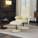 PU Leather Recliner Chair With Ottoman Heated Massage - Omega Lifestyles