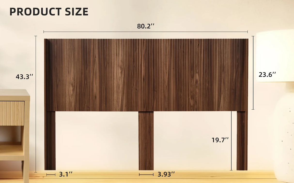 Modern Farmhouse Walnut Solid Wood King Headboard - Omega Lifestyles