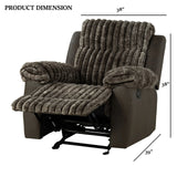 Transitional Two-Tone Brown Manual Glider Recliner - Omega Lifestyles