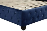 Modern Crystal Tufted Upholstered Velvet Queen Bed Frame - Omega Lifestyles