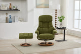 Soft Chenille Recliner Chair With Ottoman And Massage - Omega Lifestyles