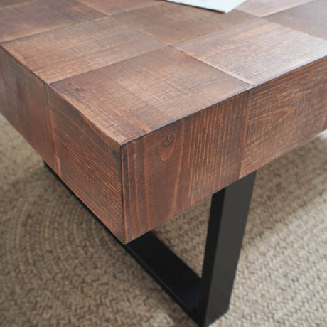 Rustic Industrial Handcrafted Solid Wood Coffee Table - Sleep Galleria