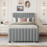 Twin Velvet Upholstered Platform Bed With Trundle - Omega Lifestyles