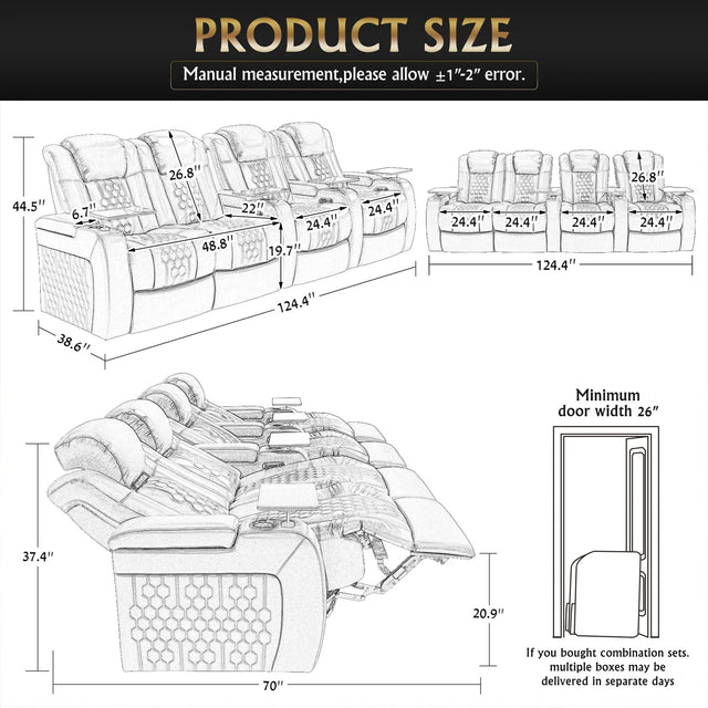 Top-Grain Nappa Leather Power Recliner With Adjustable Features - Omega Lifestyles