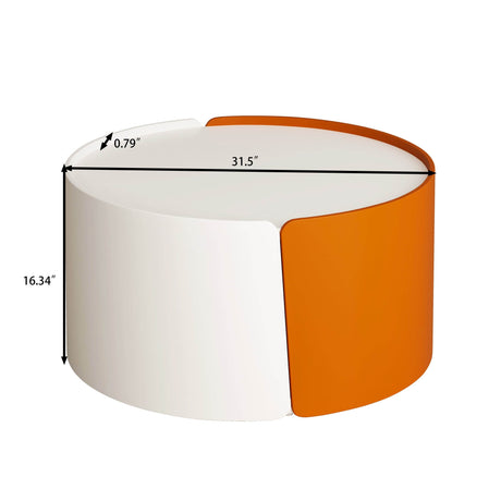 Modern Round MDF Nesting Coffee Table With Storage - Sleep Galleria