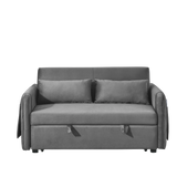 Velvet Convertible Pull-Out Sofa Bed With Pillows - Omega Lifestyles