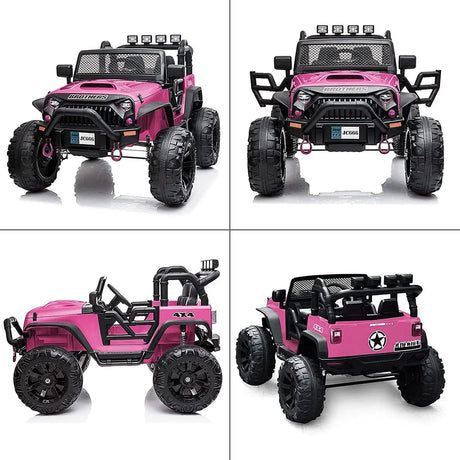 12V Pink 2-Seater Kids Electric Ride-On Car Truck - Omega Lifestyles