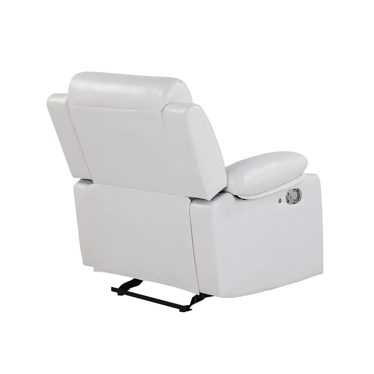 White Upholstered Medium Firm LED Glider Recliner Chair - Omega Lifestyles