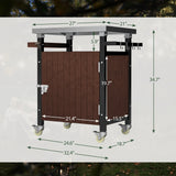 Outdoor Grill Cart Stainless Steel Top With Storage - Omega Lifestyles