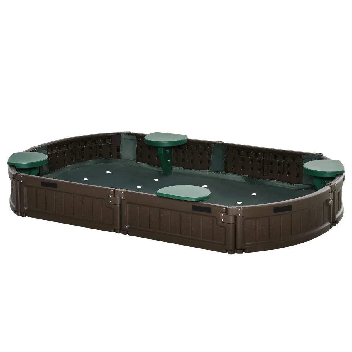 Kids Outdoor HDPE Sandbox With Cover and Seating - Omega Lifestyles