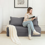 Foldable Corduroy 2-Seat Sofa Bed With Lumbar Pillow - Omega Lifestyles