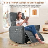 Power Swivel Rocker Recliner Chair With USB Ports - Omega Lifestyles