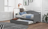 Twin Solid Wood Daybed With Trundle Gray - Omega Lifestyles