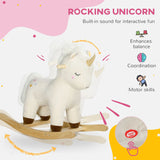 Plush Unicorn Toddler Rocking Horse With Sound - Omega Lifestyles