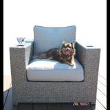 Outdoor 7-Person Fully Assembled All-Weather Wicker Conversation Set - Omega Lifestyles