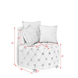 Velvet Upholstered Blue Swivel Chair With Pillows - Omega Lifestyles