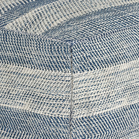 Teal Mélange Square Fabric Pouf Ottoman Seating - Omega Lifestyles