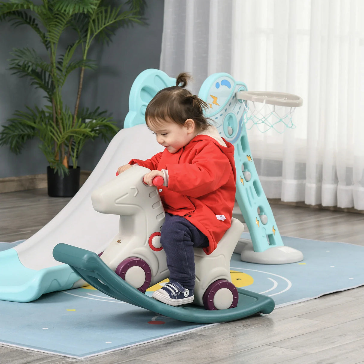 Kids 2-in-1 Rocking Horse And Sliding Car Toy - Omega Lifestyles
