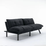 Black Upholstered Convertible Twin Sofa Bed With Foam Cushion - Omega Lifestyles