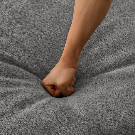 Chenille Medium-Soft Bean Bag Chair With Ottoman - Omega Lifestyles