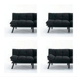 Black Upholstered Convertible Twin Sofa Bed With Foam Cushion - Omega Lifestyles