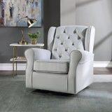 Gray Fabric Foam Padded Swivel Glider Chair - Omega Lifestyles