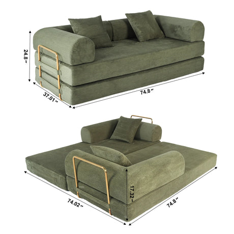 Foldable Memory Foam Sofa Bed With Pillows - Omega Lifestyles