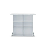 Gloss White High Gloss Finish Bar Table With Storage Compartments - Omega Lifestyles